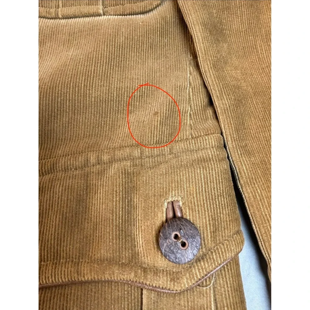 Vintage 70s cortefiel corduroy jacket men's 41 medium tan safari